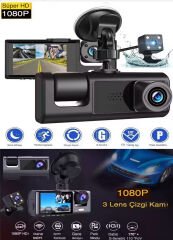 Araç İçi Kamera 360-3 Kameralı 1296P Kayıt Güvenlik Kamerası
