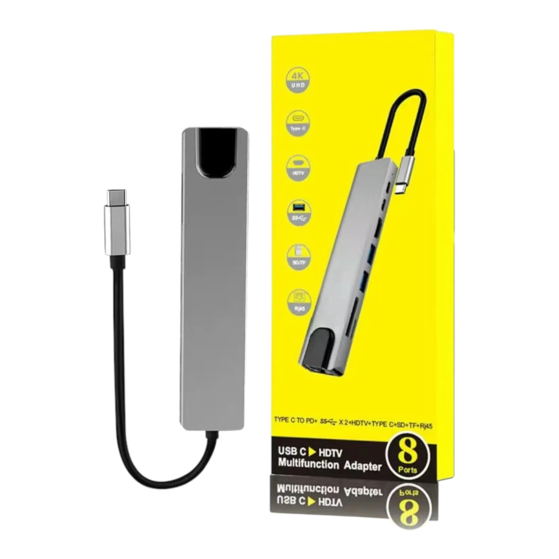 Macbook Pro Air USB-C Hub 8 in 1 Arada Çoklu Adaptör