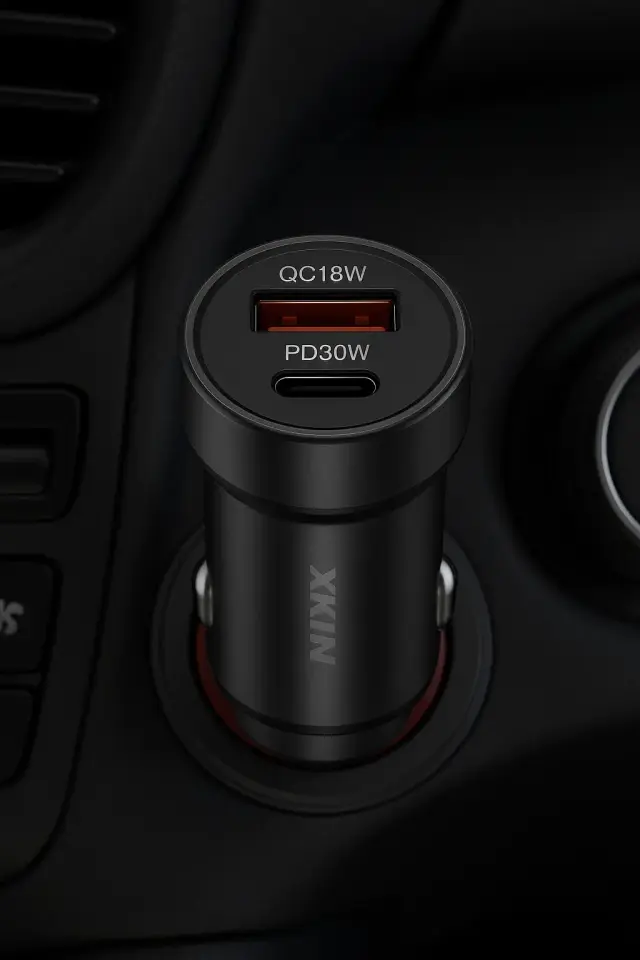 Araç Şarj Cihazı 48W PD30W QC18W Çift USB Girişli