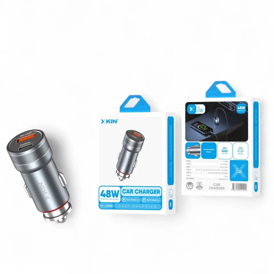 Araç Şarj Cihazı 48W PD30W QC18W Çift USB Girişli