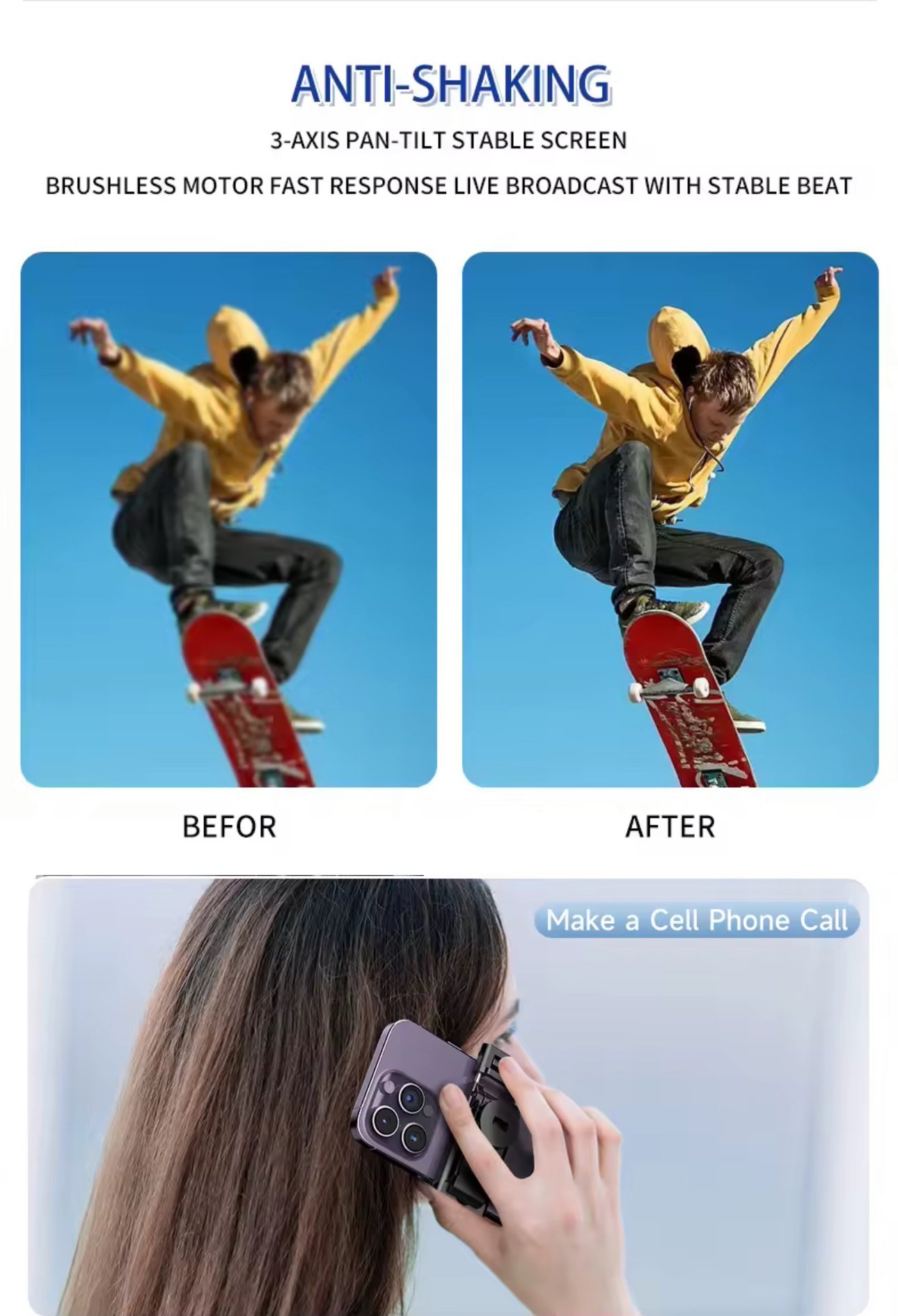 Titreme Önleyici 3 Eksenli Stabilizasyon