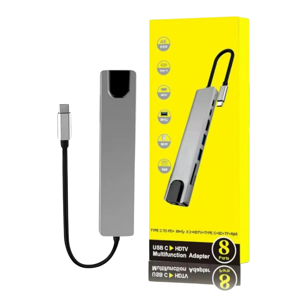 8 in 1 Type C Çoklu Dönüştürücü Hub