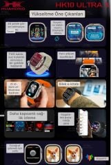 Hk 10 Ultra 3 Max 49M Akıllı Saat 5 kordon Metal Set Siyah