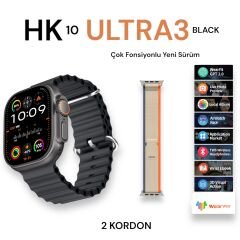 Bubitechh Hk 10 Ultra 3 49M Akıllı Saat 2 Kordon Siyah