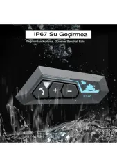 BT22 Motorcu Kaskı Intercom  Bluetooth 5.0 Kablosuz İletişim Sistemi