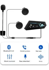 BT22 Motorcu Kaskı Intercom  Bluetooth 5.0 Kablosuz İletişim Sistemi