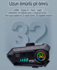 Y10 Bluetooth Motosiklet Kask İçi intercom Kulaklık
