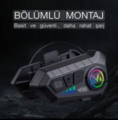 Y10 Bluetooth Motosiklet Kask İçi intercom Kulaklık