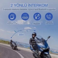 Y20 Max Kablosuz Motosiklet Kask İntercom
