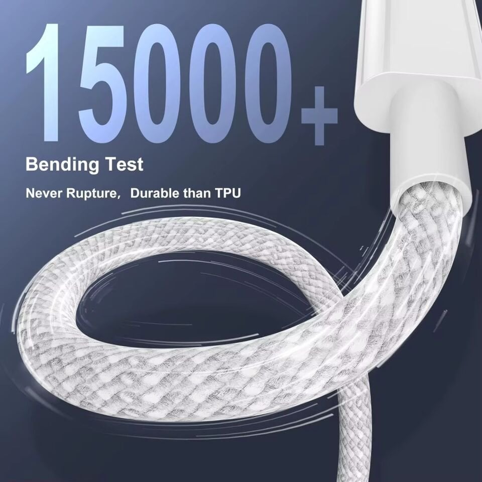iPhone 15/16 ve Android İçin Type C-C Şarj Kablosu