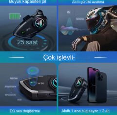 Bubitechh Y80 Bluetooth Motorcu Kulaklık Motosiklet Intercom