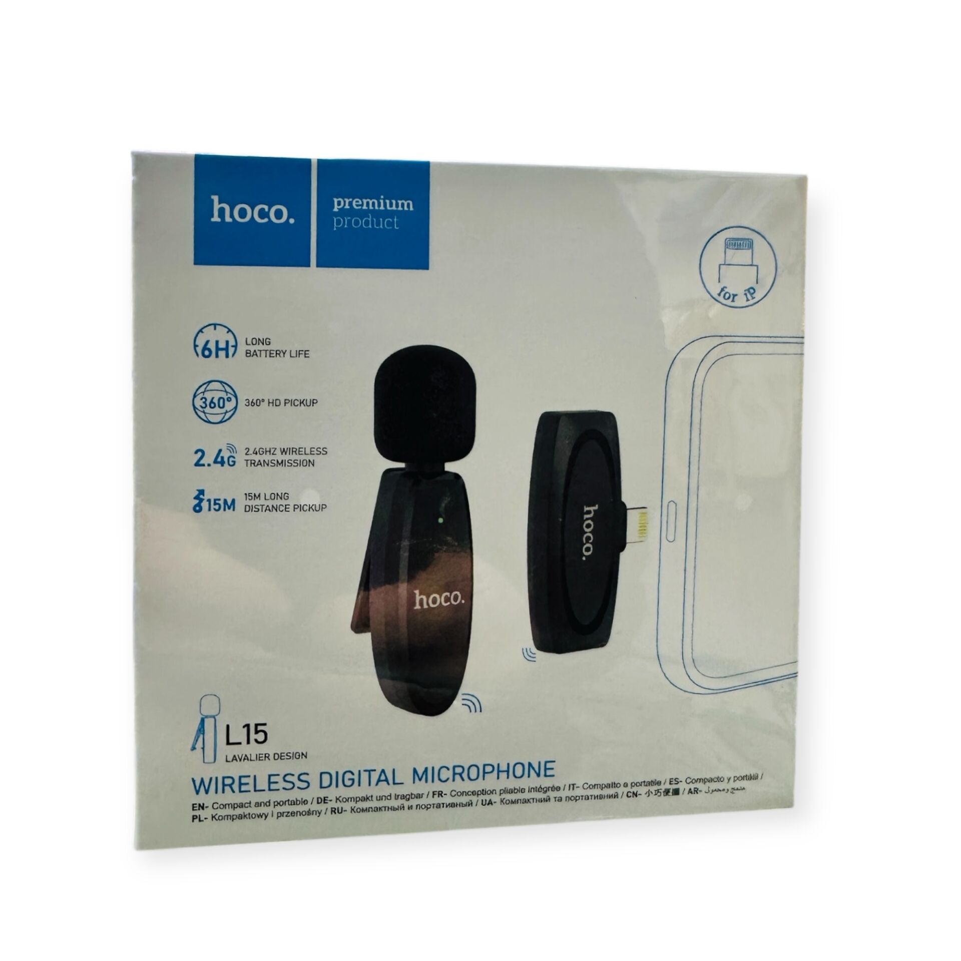 HOCO L15 Kablosuz Yaka Mikrofonu Type-c Lightning/iphone