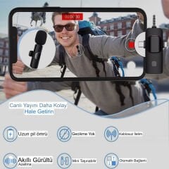 K15 Yaka Mikrofonu Android İos Uyumlu 2li