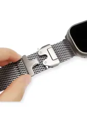 49mm Apple Watch Milano Loop-Kordon Paslanmaz Çelik Gümüş