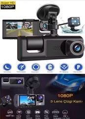 Araç İçi 3 Kameralı Süper HD 1296P Kamera