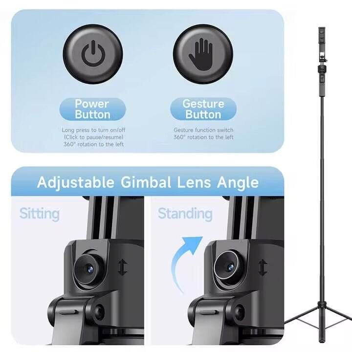 Yapay Zeka Destekli Hareketli Tripod Çubuğu Gimbal Akıllı Takip Özellikli