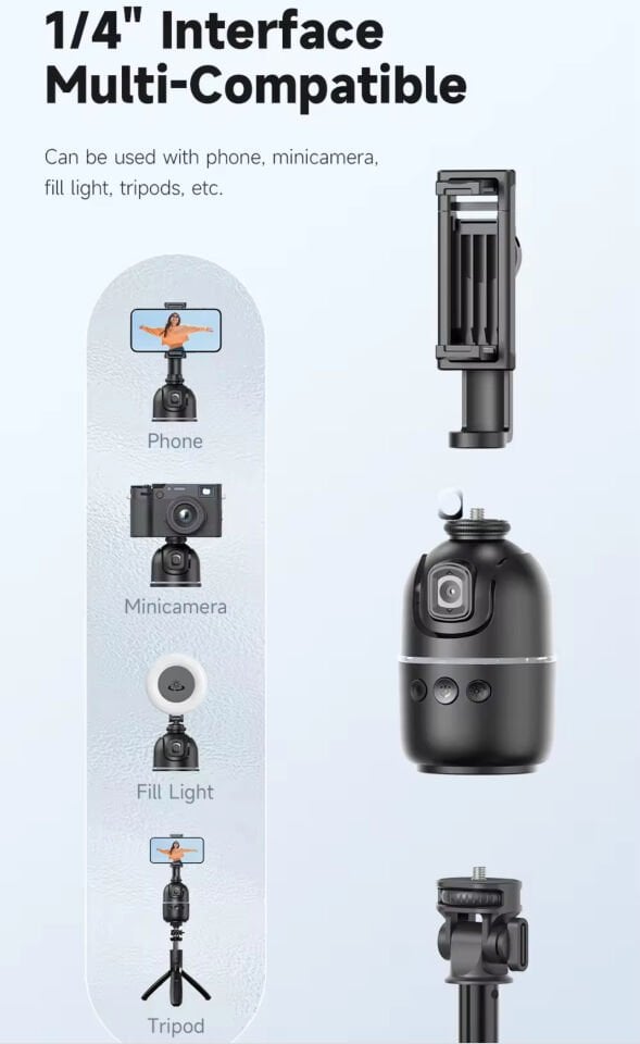 Tripod Akıllı Yüz Takip Özellikli Profesyonel Telefon Gimbal