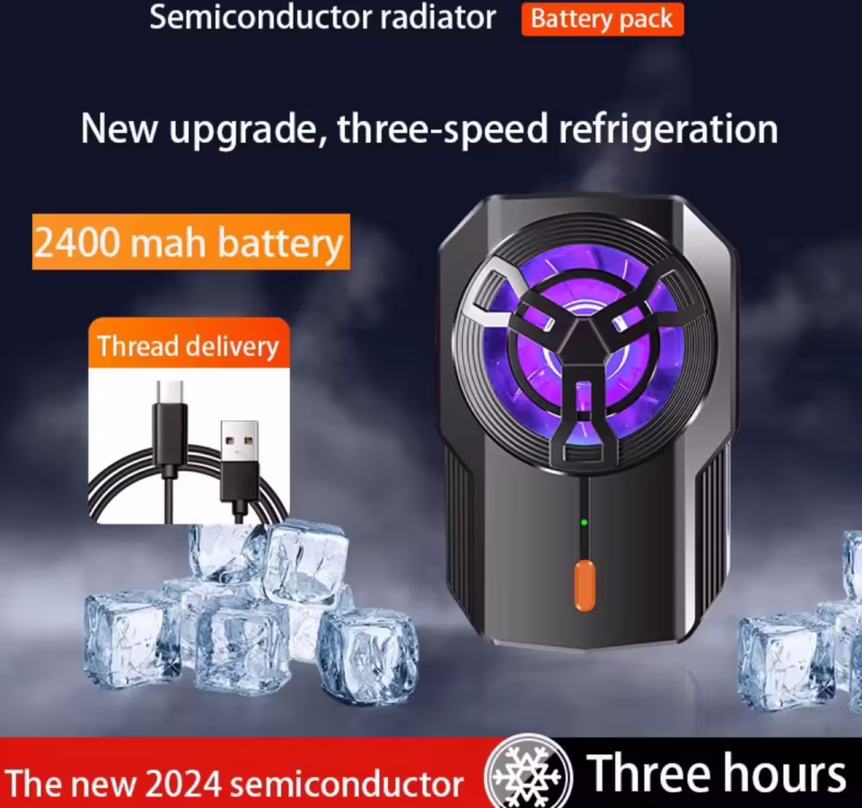 S17 Telefon Soğutucu Fan Şarjlı Siyah