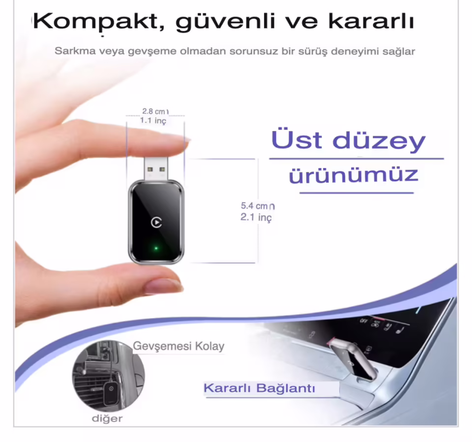 Kablosuz CarPlay Dongle Sorunsuz Sürüş İçin Hızlı Bağlantı