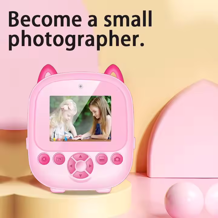 Çocuk İçin Kamera Fotoğraf Makinesi Pembe Mavi