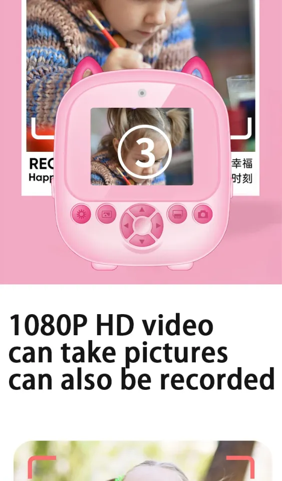 Çocuk İçin Kamera Fotoğraf Makinesi Pembe Mavi