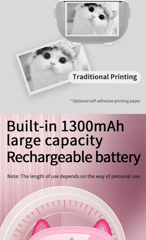 Çocuk Print Kamera - 1080P HD Çift Kamera ve Termal Yazıcı