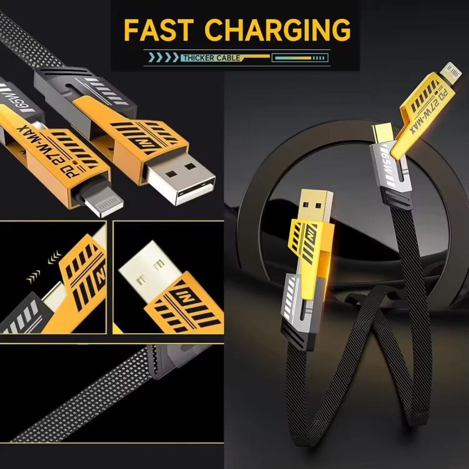 4 in 1 Çoklu USB Şarj Kablosu Tüm Cihazlarınız İçin Tek Çözüm