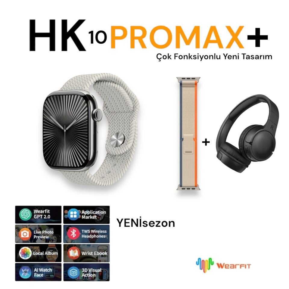 Hk 10 Pro Max Plus Akıllı Saat + Bluetooth Kulaklık
