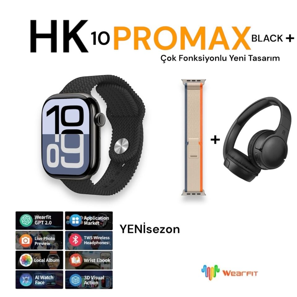 Hk 10 Pro Max Plus Akıllı Saat + Bluetooth Kulaklık