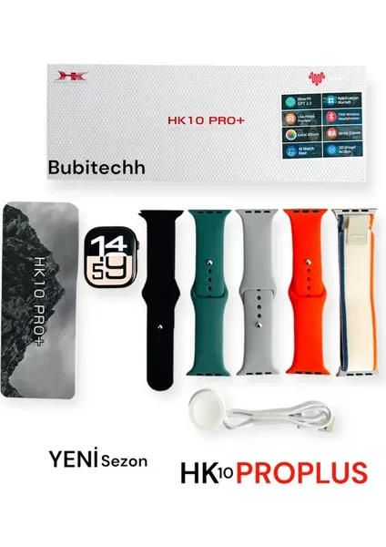 Smart Watch Hk10 Pro Plus Akıllı Saat Siyah set