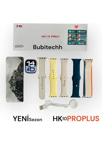 Smart Watch Hk10 Pro Plus Akıllı Saat Gümüş set