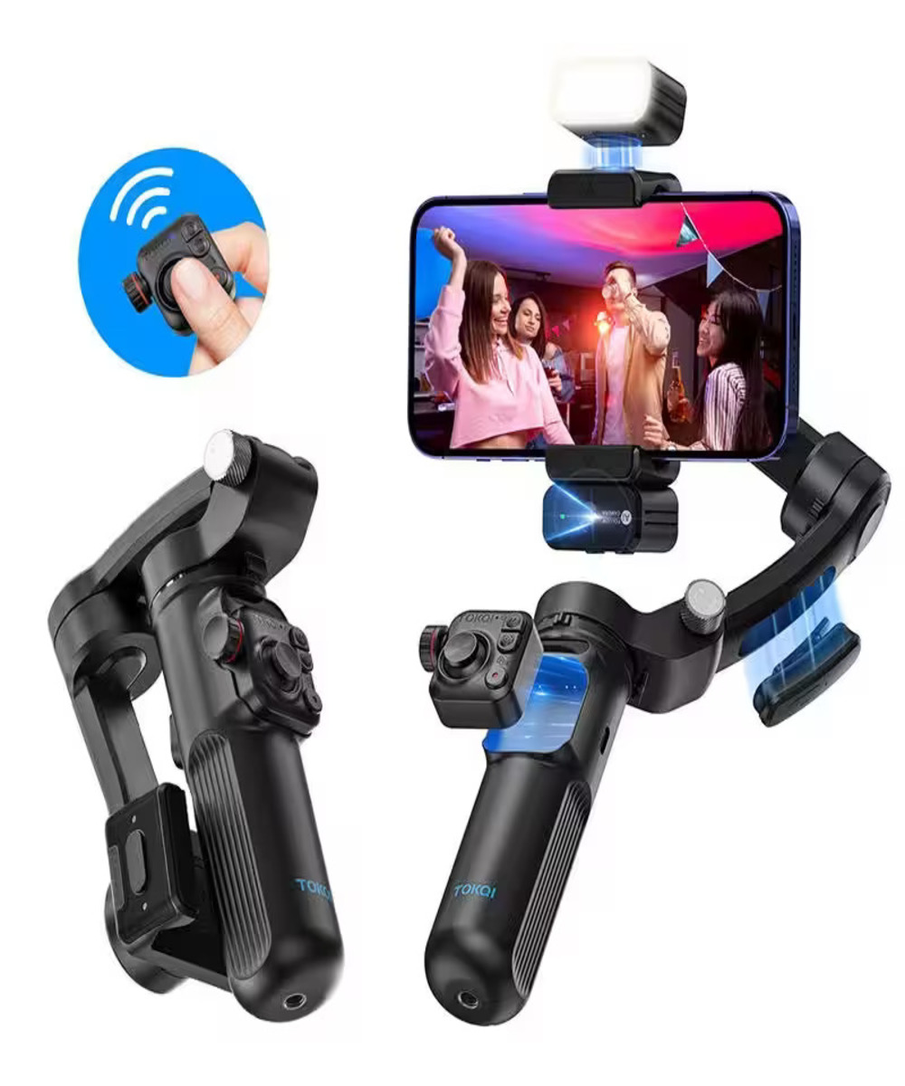 TOKOI M03 Kamera Takip Özellikli Gimbal Mikrofon Işık Hepsi Tek Cihazda