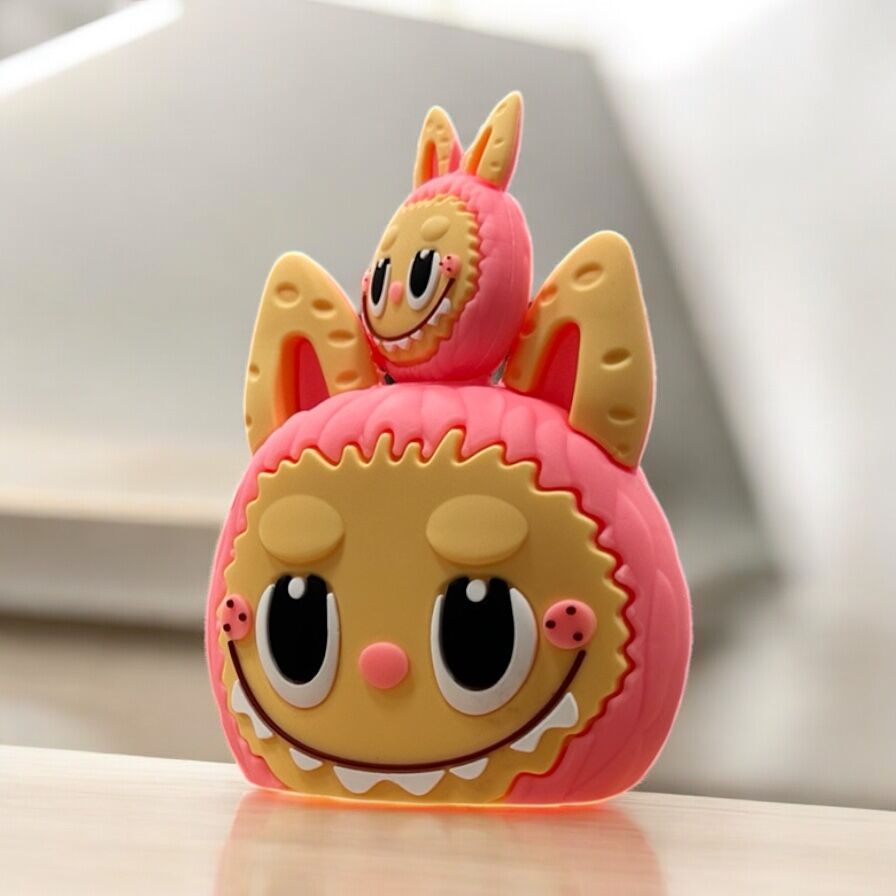 Labubu Figürlü Silikon Adaptör ve Kablo Koruyucu Set