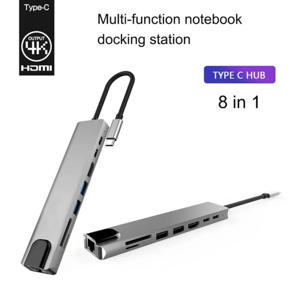 Macbook Pro Air USB-C Hub 8 in 1 Arada Çoklu Adaptör