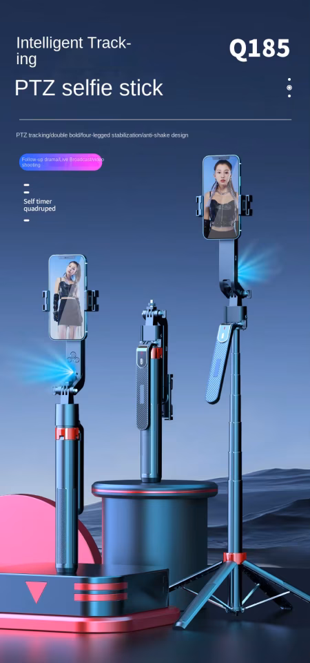 Q185 Yüz Takipli Selfie Çubuğu 1.8M Uzatılabilir Tripod Telefon Tutucu