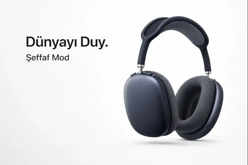 air max kulak üstü kulaklık aktif gürültü önleme modu kulak üstü kulaklık