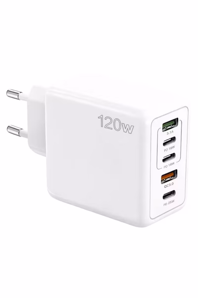 120W Çok Portlu Hızlı Şarj Adaptörü 2 USB-A 3 Type-C PD