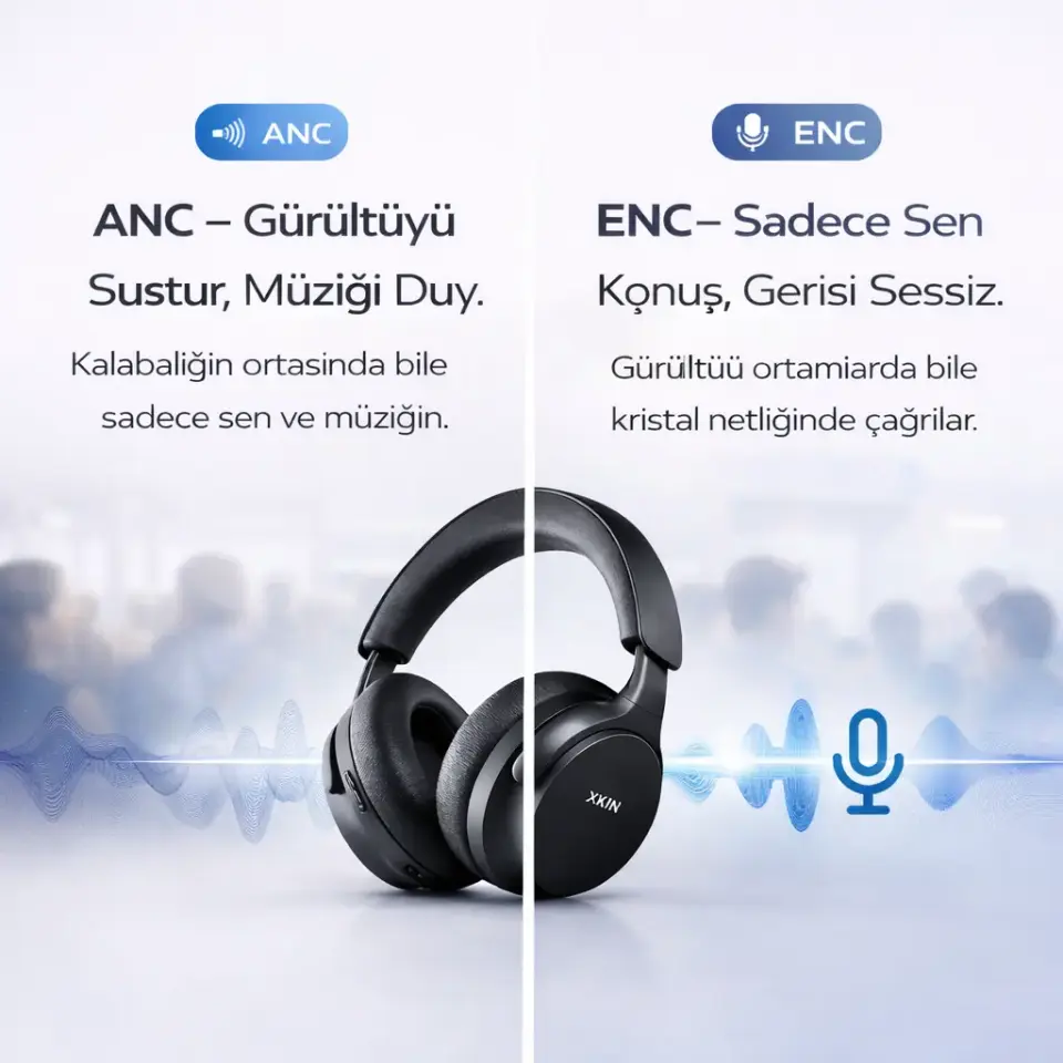 XKIN Kablosuz Kulak Üstü Bluetooth Kulaklık Siyah SİYAH