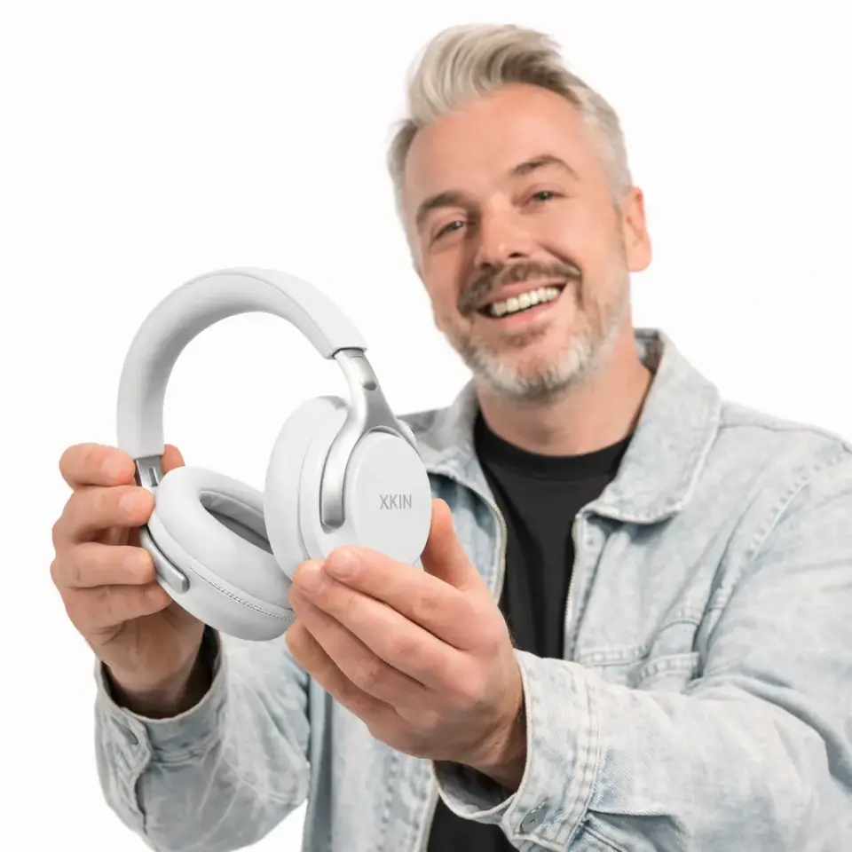 XKIN Kablosuz Kulak Üstü Bluetooth Kulaklık Siyah Beyaz