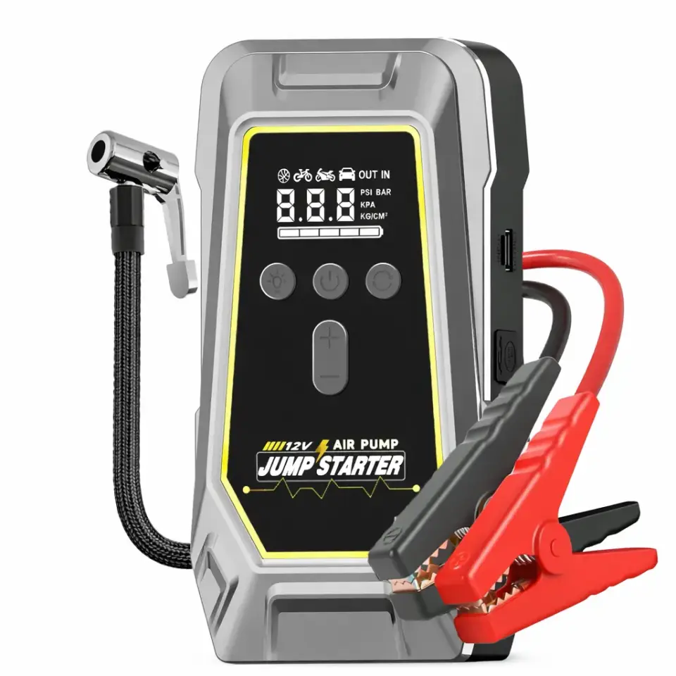 K15 16000MAH Kompresörlü Akü Takviye Cihazı | 4’ü 1 Arada Jump Starter