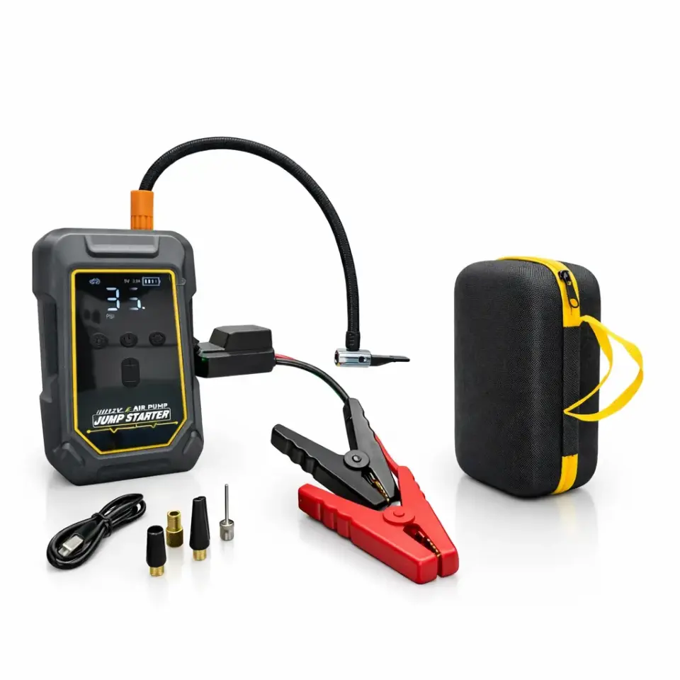 K15 16000MAH Kompresörlü Akü Takviye Cihazı | 4’ü 1 Arada Jump Starter