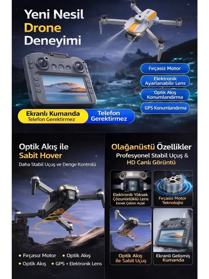 R06 Wifi FPV Kameralı Drone Katlanır 360° Başlangıç