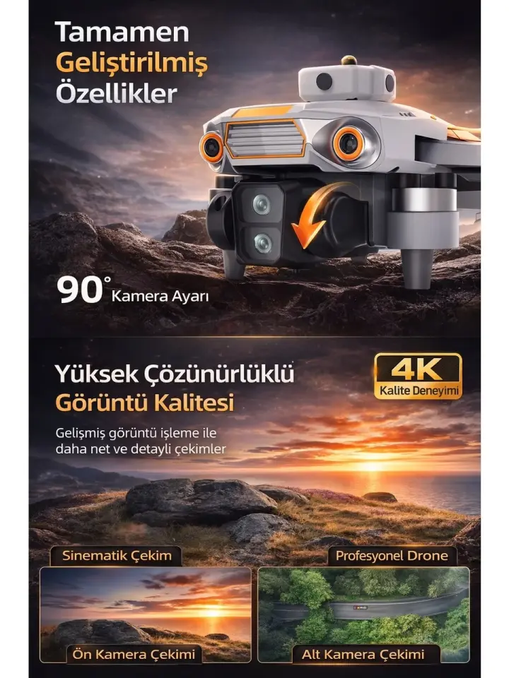 R06 Wifi FPV Kameralı Drone Katlanır 360° Başlangıç