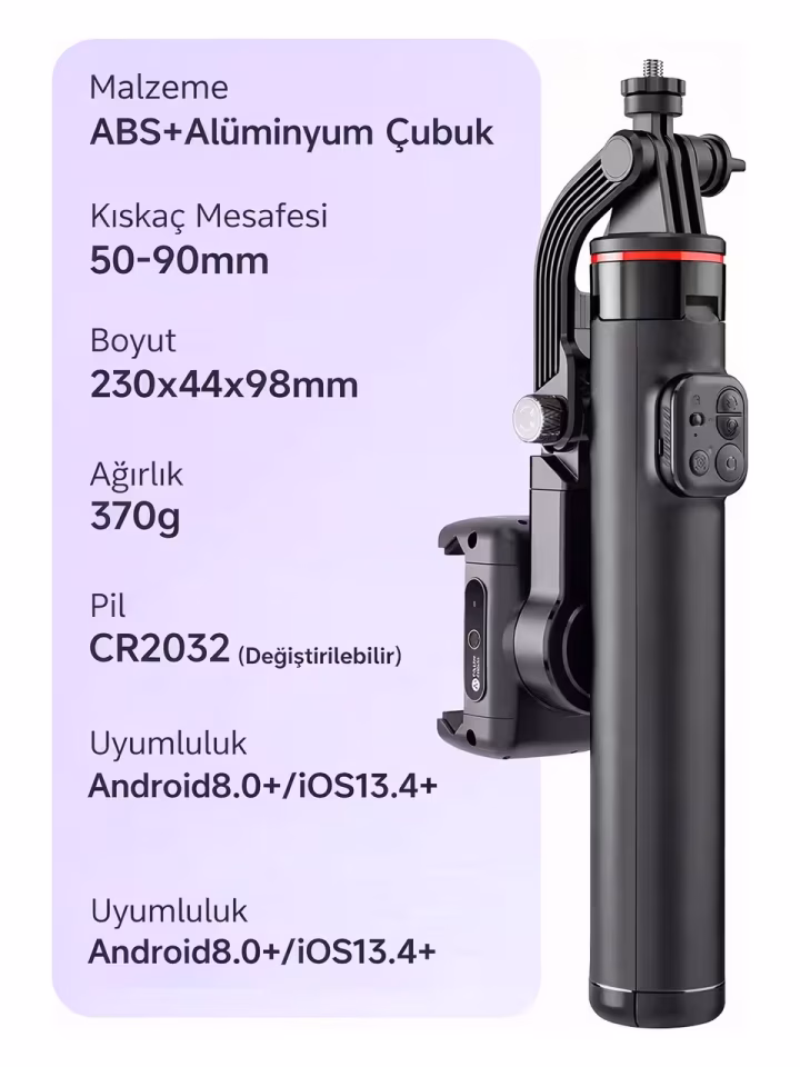 C22 AI Yüz Takipli Gimbal Tripod 360° Selfie Stabilizer