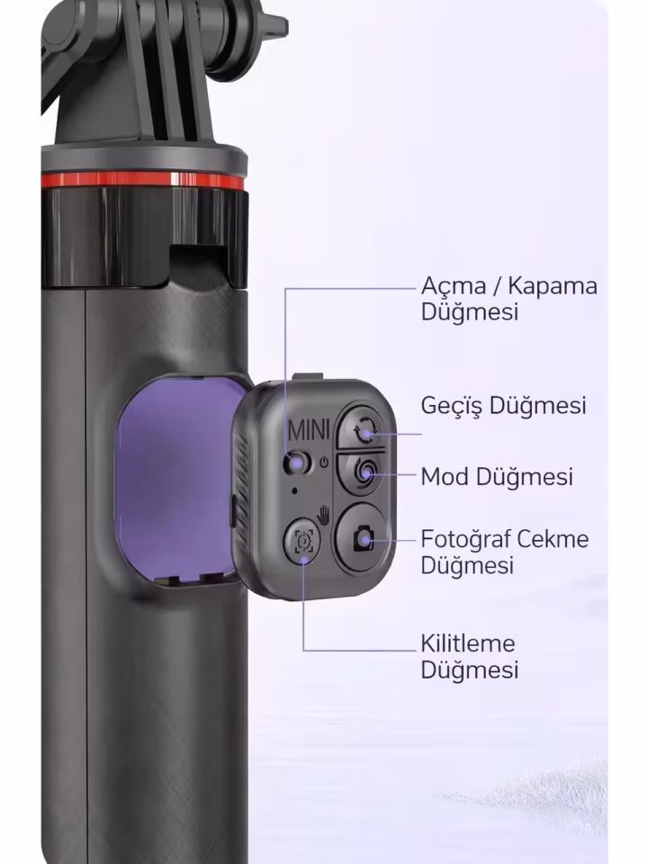 Bluetooth kumandalı C22 AI yüz takipli selfie stabilizer