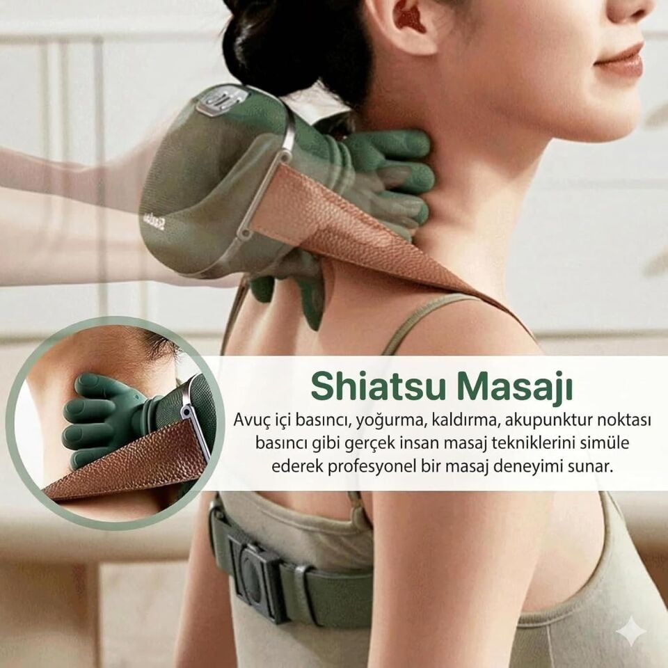 Boyun Omuz Masaj Aleti Isıtmalı Shiatsu Masaj Cihazı