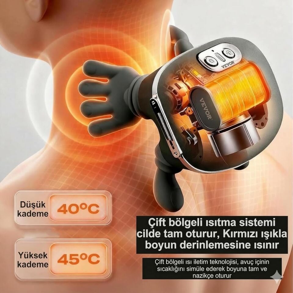 Boyun Omuz Masaj Aleti Isıtmalı Shiatsu Masaj Cihazı