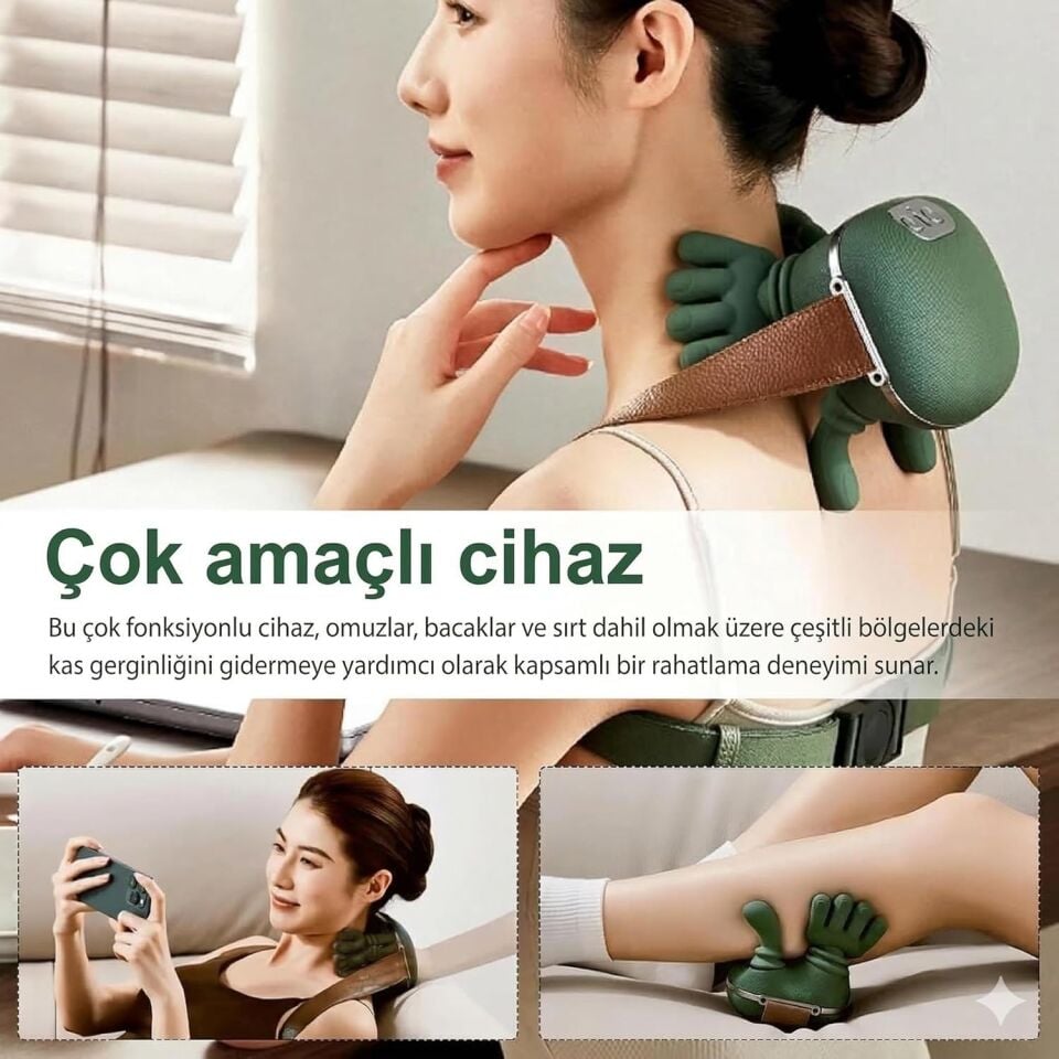 Boyun Omuz Masaj Aleti Isıtmalı Shiatsu Masaj Cihazı