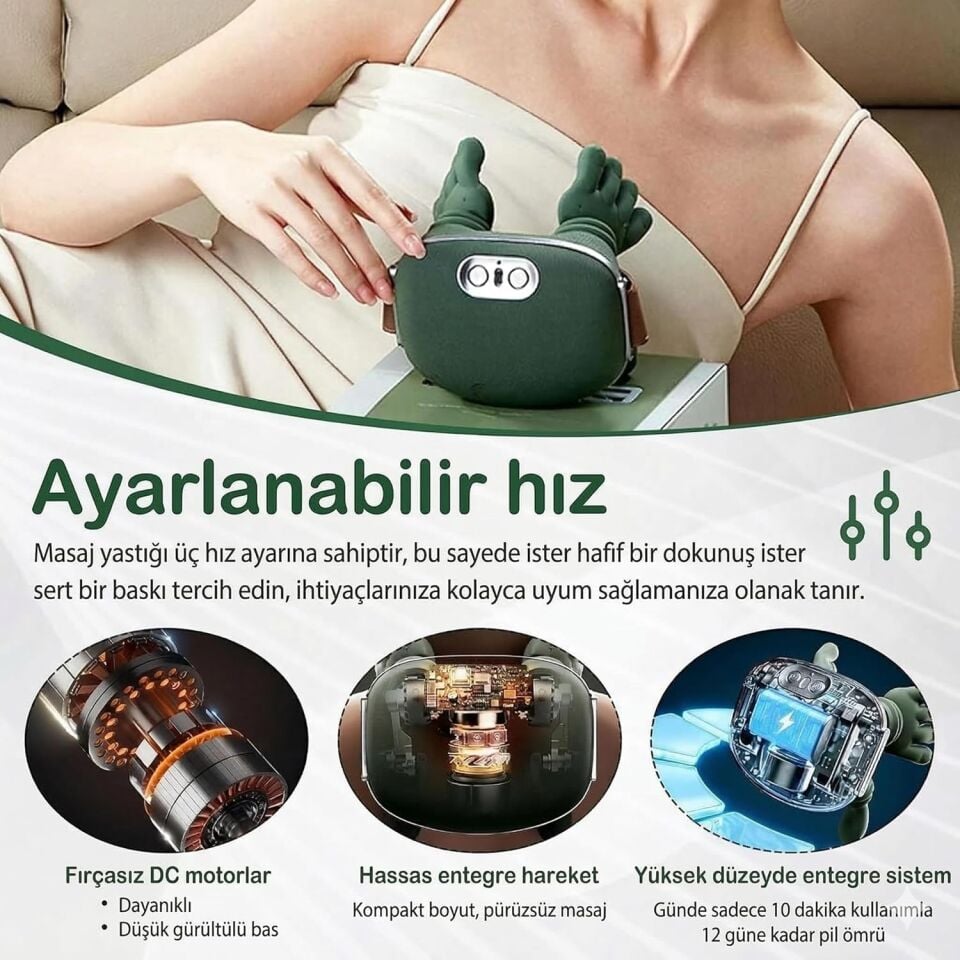 Boyun Omuz Masaj Aleti Isıtmalı Shiatsu Masaj Cihazı