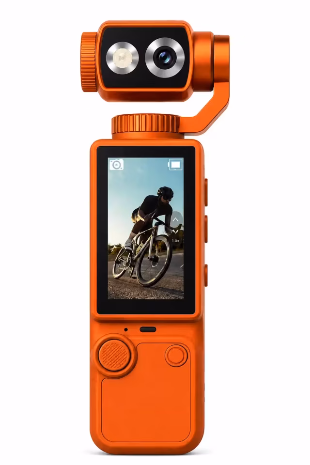Q8 Dijital Kamera 2.0 IPS Ekran 180 Derece Dönebilen Video ve Fotoğraf Kamerası Turuncu